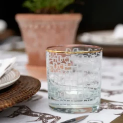 Pomegranate Inc Frosted Pony Club Bourbon Glass | Set of 4 Clearance