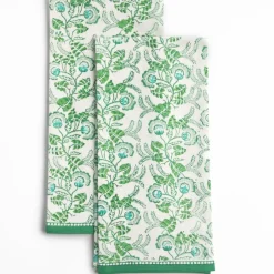 Pomegranate Inc Gardenia Vine Emerald Tea Towels Sale