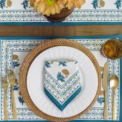 Pomegranate Inc Gaya Teal & Marigold Placemat | Set of 4 Hot