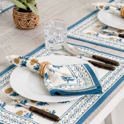 Pomegranate Inc Gaya Teal & Marigold Placemat | Set of 4 Hot