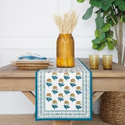 Pomegranate Inc Gaya Teal & Marigold Table Runner Online