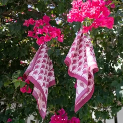 Pomegranate Inc Geo Feather Fuchsia Napkin | Set of 4 Online