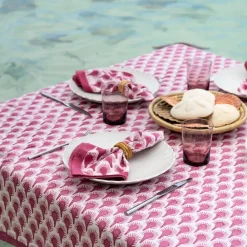 Pomegranate Inc Geo Feather Fuchsia Napkin | Set of 4 Online