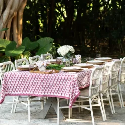 Pomegranate Inc Geo Feather Fuchsia Tablecloth Hot