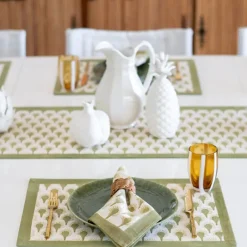 Pomegranate Inc Geo Feather Moss Placemats | Set of 4 Hot