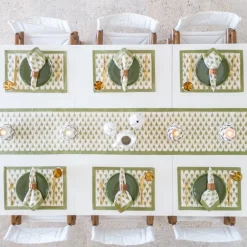 Pomegranate Inc Geo Feather Moss Placemats | Set of 4 Hot