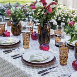 Pomegranate Inc Geo Feather Moss Tablecloth Outlet