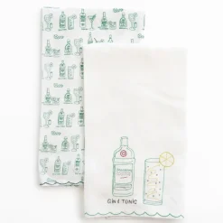 Pomegranate Inc Gin & Tonic Linen Tea Towels Outlet