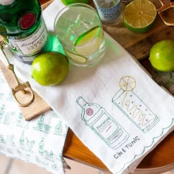 Pomegranate Inc Gin & Tonic Linen Tea Towels Outlet