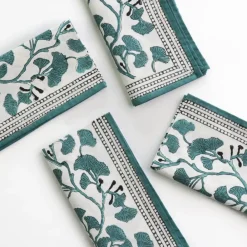 Pomegranate Inc Ginkgo Teal Napkins | Set of 4 Online