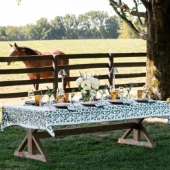 Pomegranate Inc Ginkgo Teal Tablecloth Clearance