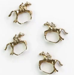 Pomegranate Inc Gold Jockey Napkin Ring | Set of 4 Outlet