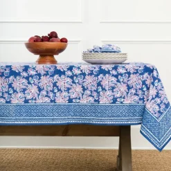Pomegranate Inc Grecian Palm Blue & Orchid Tablecloth Sale
