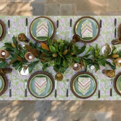 Pomegranate Inc Grecian Palm Fern & Magenta Tablecloth Clearance