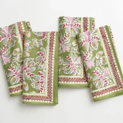 Pomegranate Inc Grecian Palm Fern & Magenta Napkin | Set of 4 Best