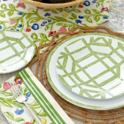 Pomegranate Inc Green Bamboo Melamine Dinner Plate | Set of 6 Clearance