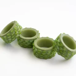 Pomegranate Inc Green Round Resin Beaded Napkin Ring | Set of 4 Sale