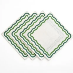 Pomegranate Inc Green Square Wave Placemat | Set of 4 Online