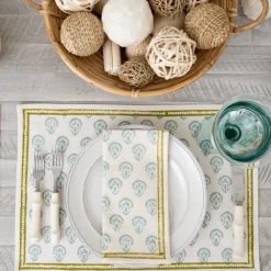 Pomegranate Inc India Hicks Home Carnation Seafoam Placemat | Set of 4 Hot