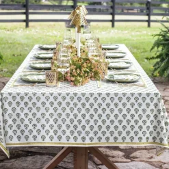 Pomegranate Inc India Hicks Home Carnation Hunter Green Tablecloth Online