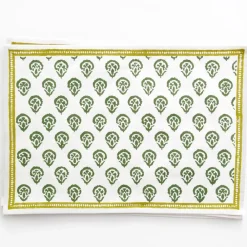Pomegranate Inc India Hicks Home Carnation Hunter Green Placemat | Set of 4 Clearance