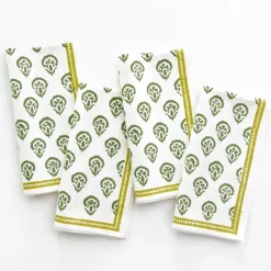 Pomegranate Inc India Hicks Home Carnation Hunter Green Napkin | Set of 4 Hot