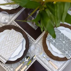 Pomegranate Inc India Hicks Home Chevron Napkins | Set of 4 New