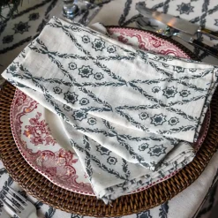 Pomegranate Inc India Hicks Home Diamond Blue Napkins | Set of 4 Best