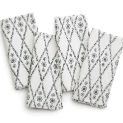 Pomegranate Inc India Hicks Home Diamond Blue Napkins | Set of 4 Best