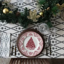 Pomegranate Inc India Hicks Home Embroidered Diamond Blue Tablecloth