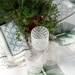 Pomegranate Inc India Hicks Home Frosted Cuban Cross Bourbon Glass | Set of 4 Outlet