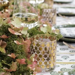 Pomegranate Inc India Hicks Home Gold Cuban Cross Bourbon Glass | Set of 4 Discount