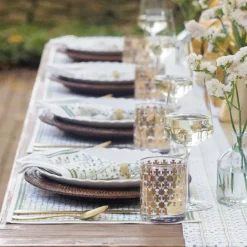 Pomegranate Inc India Hicks Home Gold Cuban Cross Bourbon Glass | Set of 4 Discount