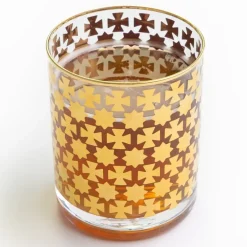 Pomegranate Inc India Hicks Home Gold Cuban Cross Bourbon Glass | Set of 4 Discount