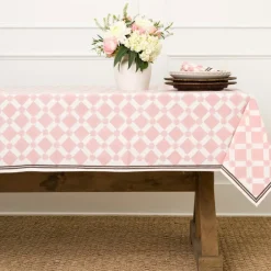Pomegranate Inc India Hicks Home Latticework Blush Tablecloth New