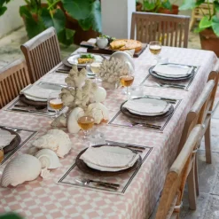 Pomegranate Inc India Hicks Home Latticework Blush Tablecloth New