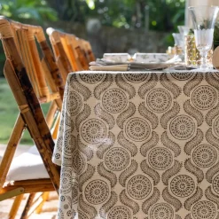 Pomegranate Inc India Hicks Home Medals & Mustaches Tablecloth Online