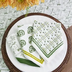 Pomegranate Inc India Hicks Home Palm Avenue Hunter Green Napkin | Set of 4