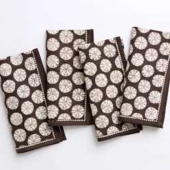 Pomegranate Inc India Hicks Home Sea Biscuit Chocolate Napkin | Set of 4