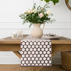 Pomegranate Inc India Hicks Home Sea Biscuit Chocolate Table Runner New