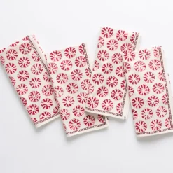 Pomegranate Inc India Hicks Home Sea Biscuit Red Napkin | Set of 4 Outlet