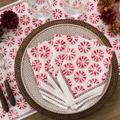 Pomegranate Inc India Hicks Home Sea Biscuit Red Napkin | Set of 4 Outlet