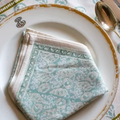 Pomegranate Inc India Hicks Home Seashell Seafoam Napkin | Set of 4 New