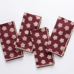 Pomegranate Inc India Hicks Home Sparks Oxblood Napkin | Set of 4