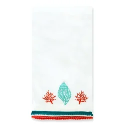 Pomegranate Inc Lyford Shell Embroidered Tea Towels New