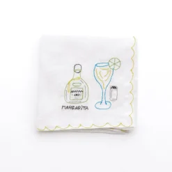Pomegranate Inc Mixed Drink Embroidered Linen Cocktail Napkins | Set of 6 Outlet
