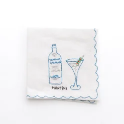 Pomegranate Inc Mixed Drink Embroidered Linen Cocktail Napkins | Set of 6 Outlet