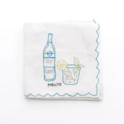 Pomegranate Inc Mixed Drink Embroidered Linen Cocktail Napkins | Set of 6 Outlet