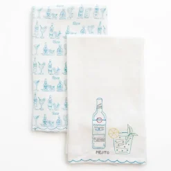 Pomegranate Inc Mojito Linen Tea Towels New