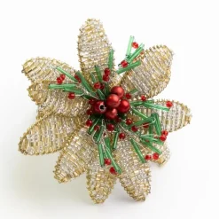 Pomegranate Inc Multi Flower Beaded Napkin Ring | Set of 4 Hot